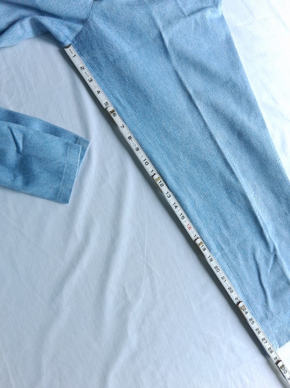 Vintage 90s denim jeans light wash super high waist 15 inch rise tapered leg - Picture 14 of 14